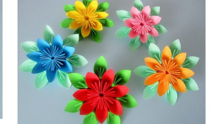 Blumen Aus Papier / Notizzettel. Origami / Diy – destiné Bastelideen Aus Papier