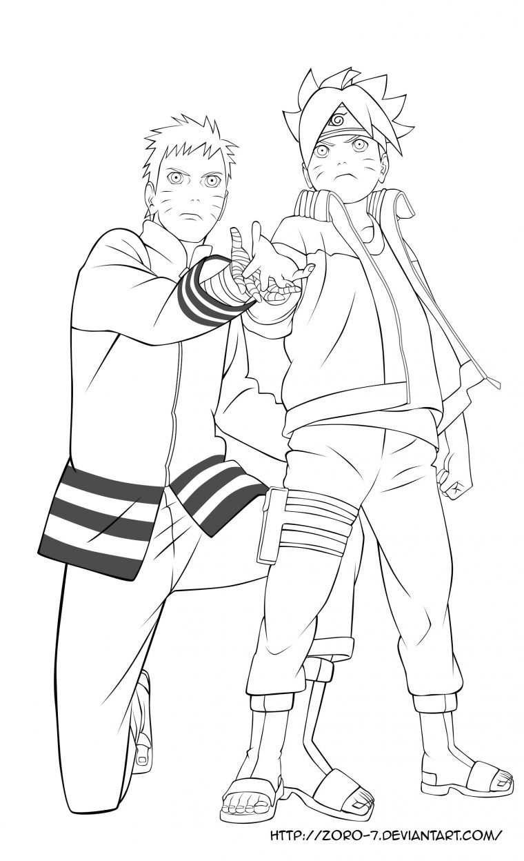 Boruto Learning Rasengan With Naruto Coloring Page – Free pour Coloriages Naruto