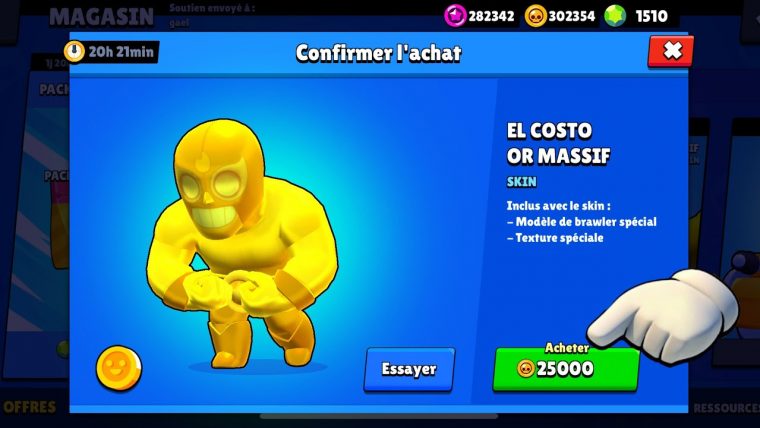 Brawl Stars Corbac Doré intérieur Pixel Brawl Stars Corbac