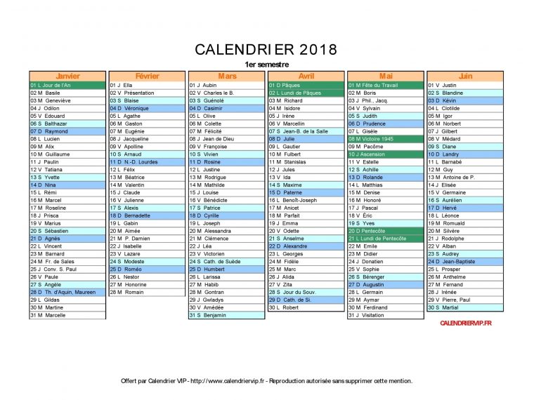 Calendrier Hebdomadaire 2018 A Imprimer à Calendrier Scolaire 2017 2018 Excel