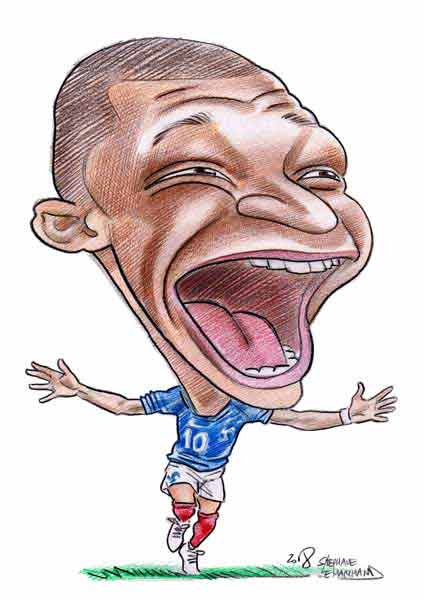 Caricature De Kylian Mbappe tout Coloriage De Mbappe