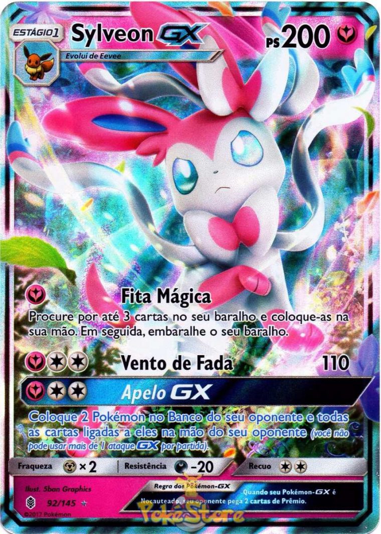 Carta Pokemon – Sylveon Gx – Sol E Lua 2 – 92/145 avec Coloriage Pokemon Gx