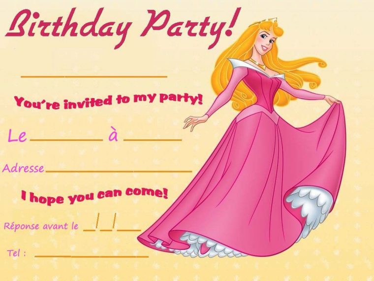 Carte D Invitation Anniversaire Fille A Imprimer pour Invitations Anniversaire À Imprimer