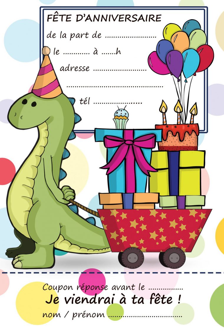 Carte D'Anniversaire À Imprimer Dinosaure Beautiful intérieur Carte D Invitation À Imprimer