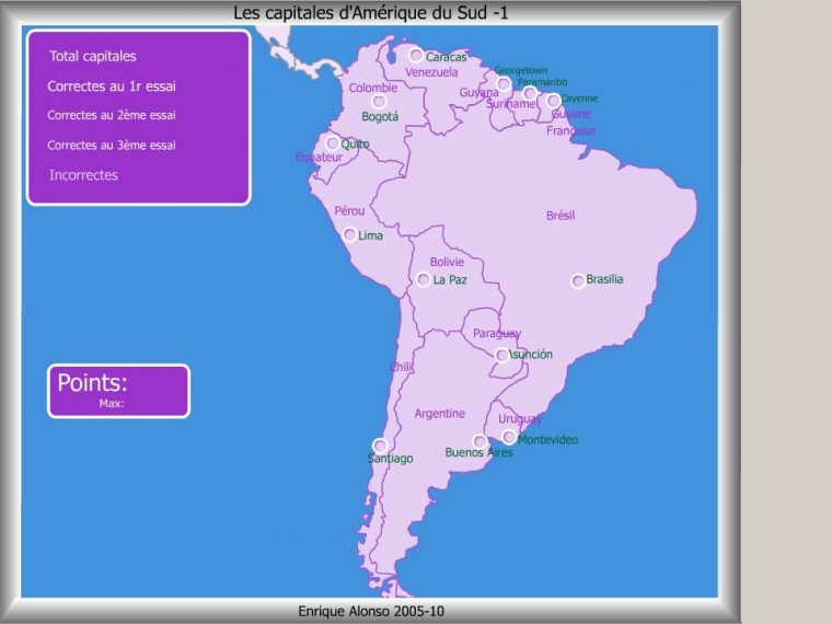 Carte Interactive D'Amérique Du Sud Capitales D'Amérique encequiconcerne Carte Amerique Du Sud