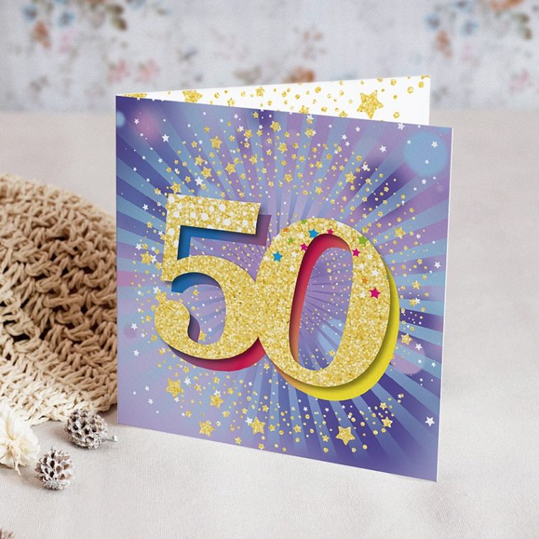 Carte Invitation Anniversaire 50 Ans Festive, 50 Ans encequiconcerne Carte Invitation Anniversaire