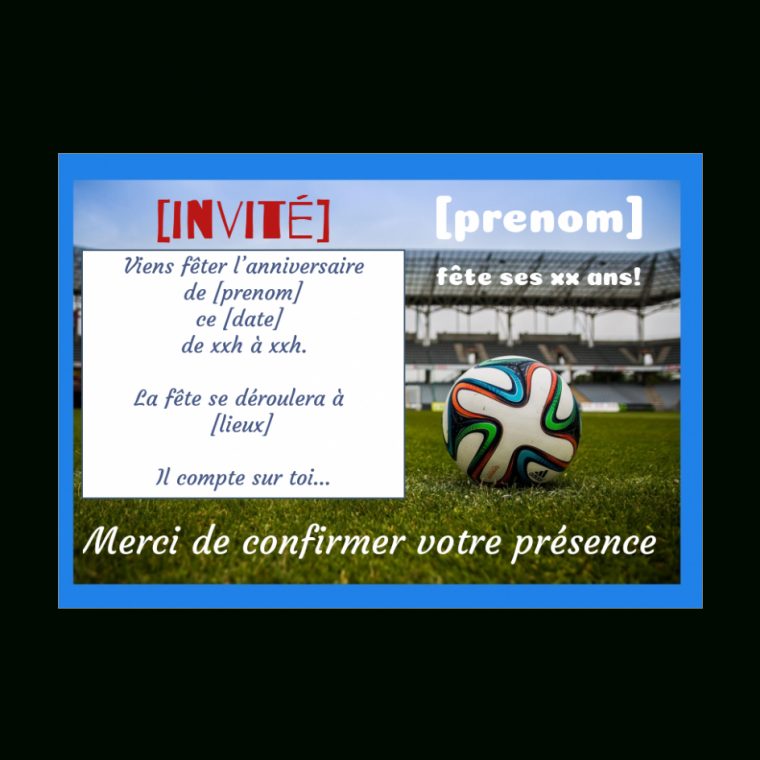 Carte Invitation Anniversaire Football Enfant Sport À à Invitation Anniversaire A Imprimer