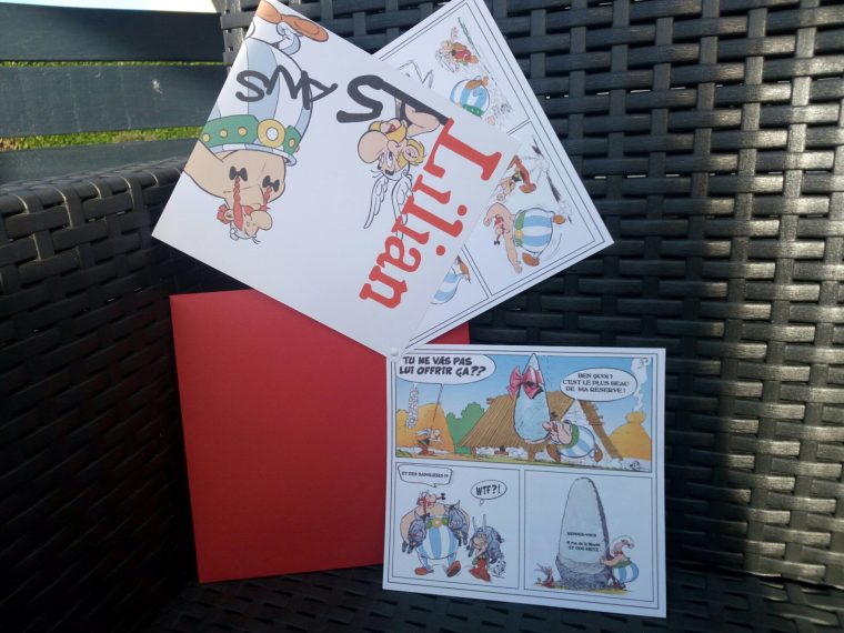 Carte Invitation Anniversaire Thème Asterix Style Bd : Par intérieur Carte Invitation Anniversaire