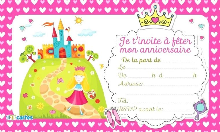 Carte Invitation Princesse Anniversaire destiné Carte Invitation Anniversaire Gratuite