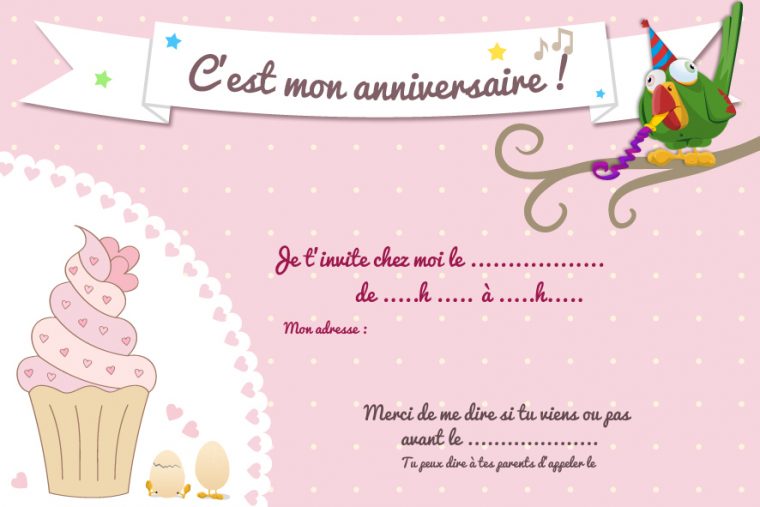 Cartes D'Invitation D'Anniversaire À Imprimer – Le Club Du avec Carte À Imprimer Anniversaire