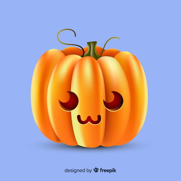 Citrouille D'Halloween Mignon Réaliste | Vecteur Gratuite serapportantà Dessin Citrouille D Halloween