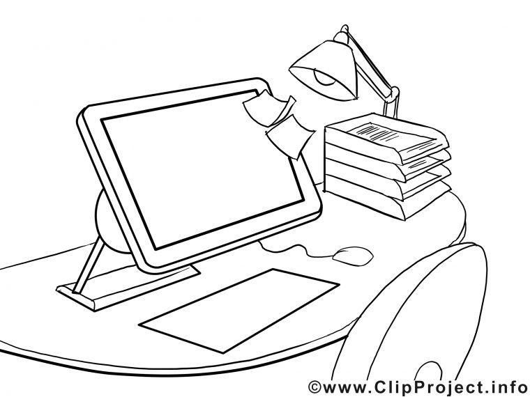 Clip Art Ordinateur – Économie Image À Colorier – Économie pour Coloriage Ordinateur