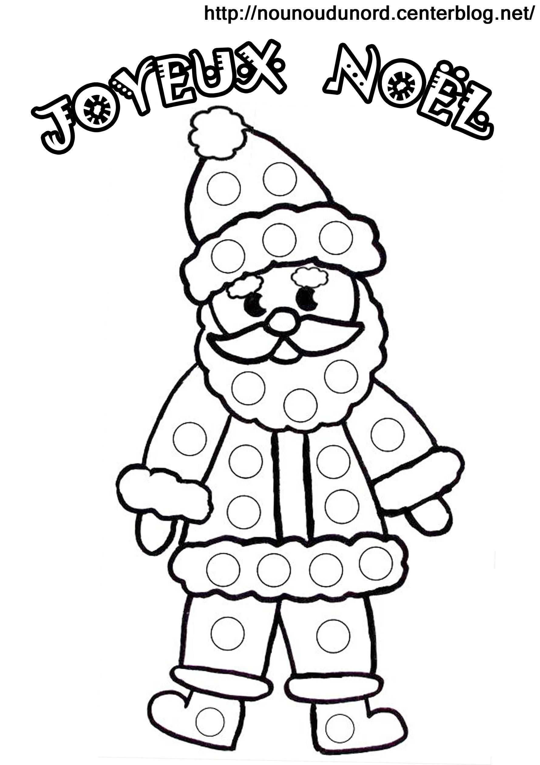 Coloriage À Gommettes Le Père Noël dedans Coloriage Noel Gratuit Imprimer