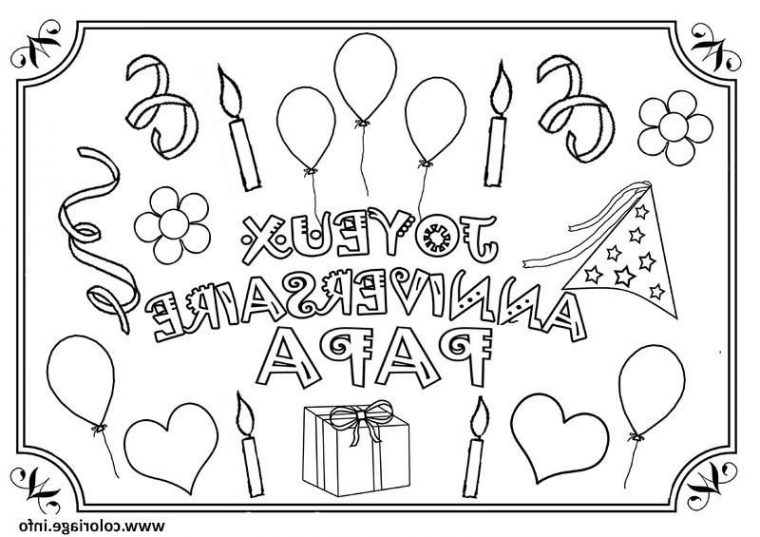 Coloriage À Imprimer Anniversaire Inspirant Images destiné Bon Anniversaire Papa Coloriage