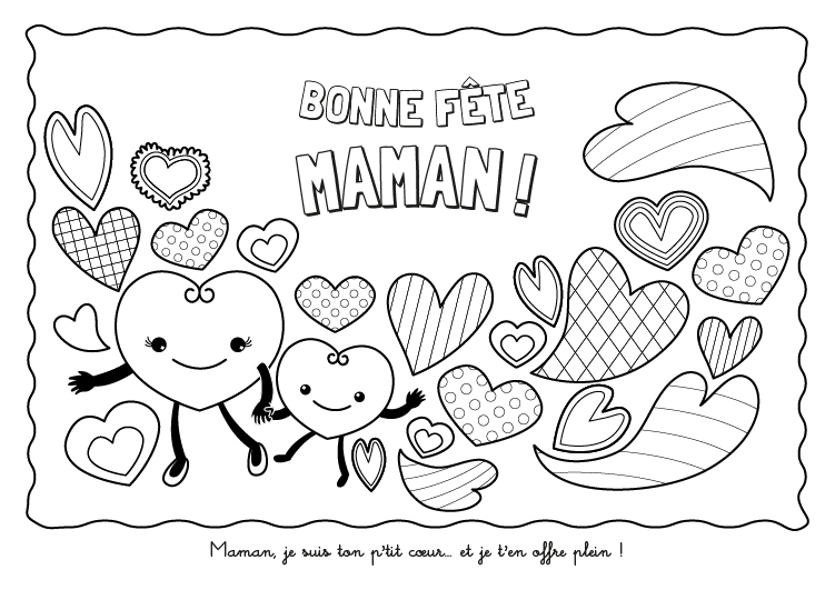 Coloriage À Imprimer Fête Des Mères : Des Coeurs Pour Maman pour Coloriage Pour Maman