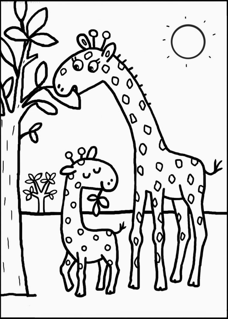 Coloriage À Imprimer Girafe-8 dedans Girafe Dessin Facile