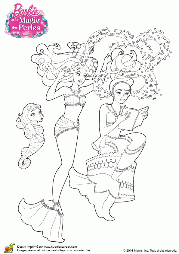 Coloriage Barbie Et La Magie Des Perles Sur Hugolescargot à Barbie Et La Magie Des Perles