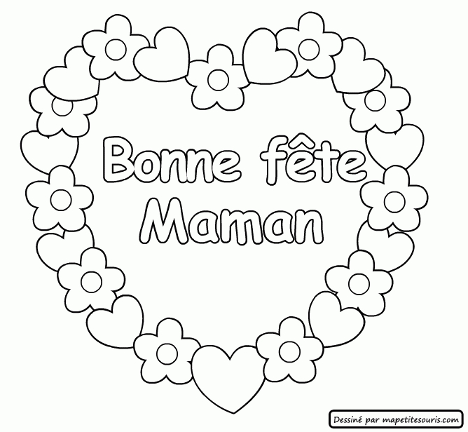 Coloriage Bonne Fete Maman à Coloriage Pour Maman