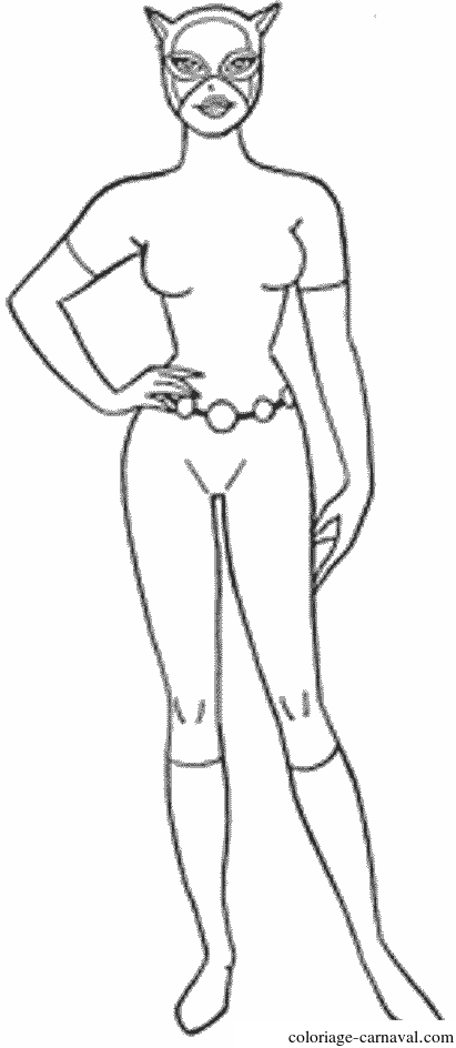 Coloriage Catwoman Dessin Gratuit – Coloriage Carnaval destiné Coloriage Catwoman