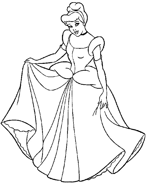 Coloriage Cendrillon En Robe De Soirée Dessin Gratuit À à Carrosse Dessin Facile