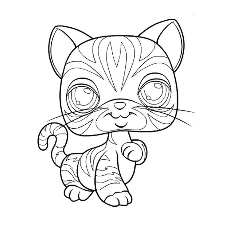 Coloriage Chat Petshop A Imprimer Gratuit | Coloriage Chat à Coloriage Chiot Et Chaton