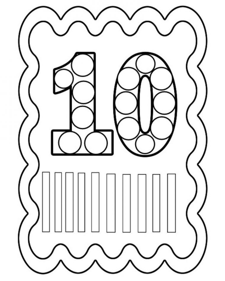 Coloriage Chiffre 10 À Colorier Ou À Gommettes | Coloriage serapportantà Chiffres À Colorier