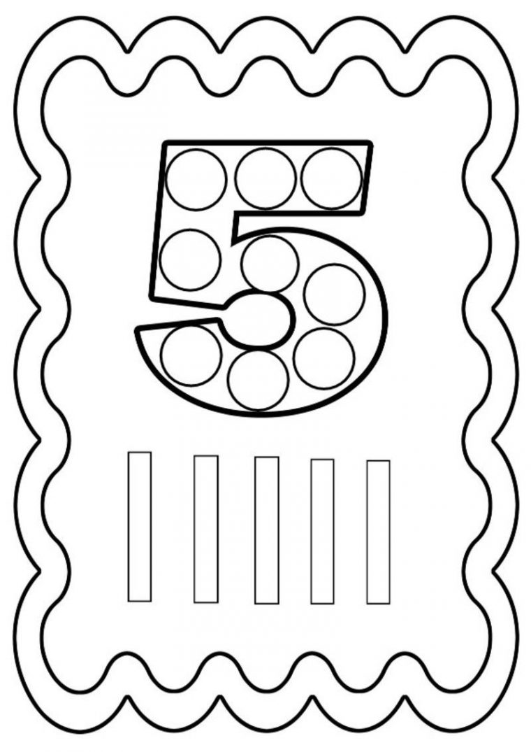 Coloriage Chiffre 5 À Colorier Ou À Gommettes. avec Chiffre Coloriage