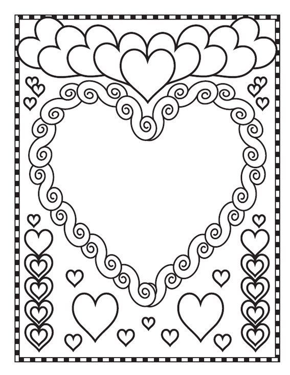 Coloriage Coeurs De Princesse | Coloriage De Saint à Carte De St Valentin A Imprimer Et Colorier