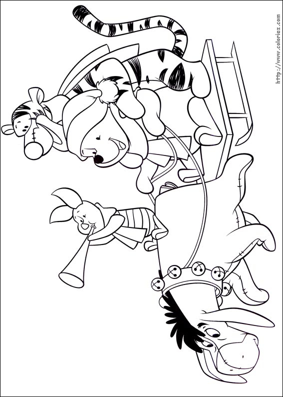 Coloriage – Coloriage Du Traineau De Winnie L'Ourson pour Coloriage Ourson À Imprimer