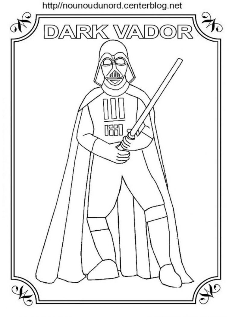 Coloriage Dark Vador De Star Wars Et Pour Gommettes, intérieur Dessin De Star Wars