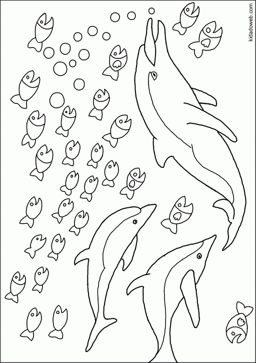 Coloriage Dauphins avec Dessin Dauphin Coeur