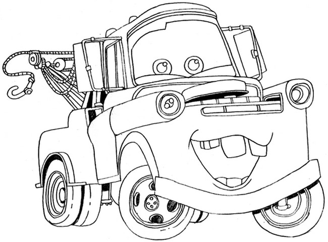 Coloriage De Cars, Imprimer La-Depanneuse-En-Cas-D avec Coloriage Depanneuse