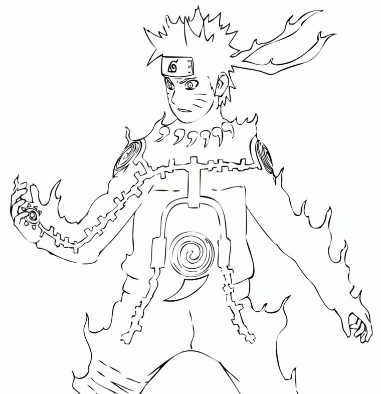 Coloriage De Naruto Chakra Kyubi Sur Jeux-De-Naruto pour Coloriage Naruto Facile