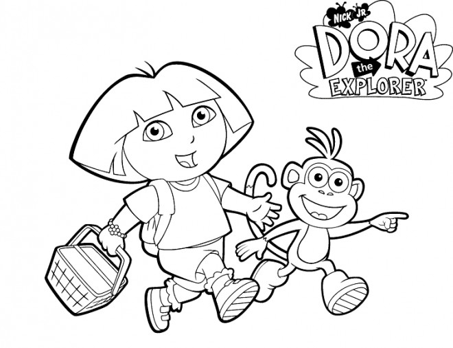 Coloriage Dora L'Aventurière Dessin Gratuit À Imprimer à Coloriage Dora En Ligne