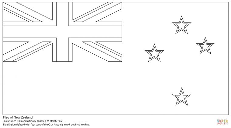 Coloriage – Drapeau De La Nouvelle-Zélande | Coloriages À serapportantà Coloriage Drapeau Australie