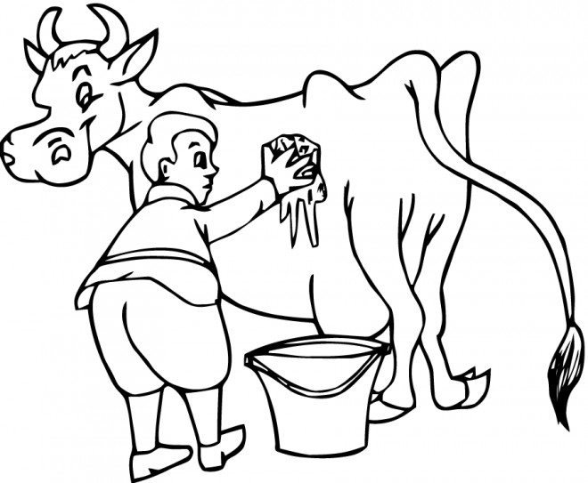 Coloriage Fermier Et Sa Vache Dessin Gratuit À Imprimer encequiconcerne Dessin De Tracteur À Imprimer