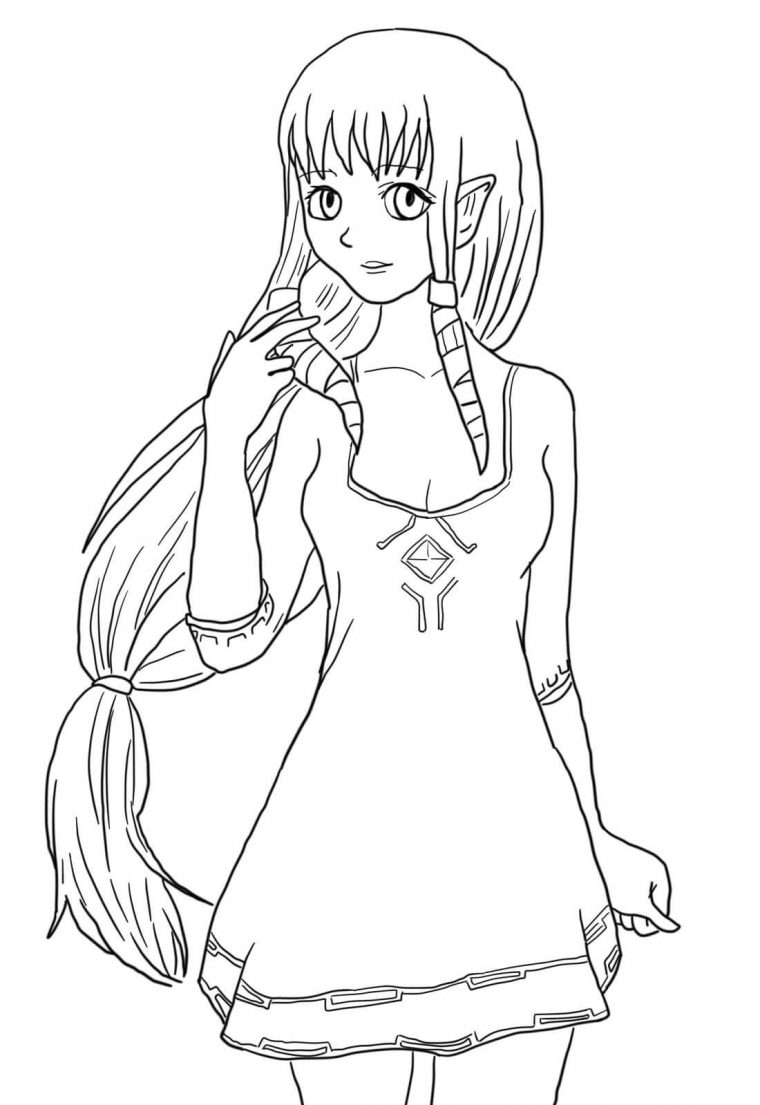 Coloriage Fille Dans Zelda À Imprimer Sur Coloriages intérieur Coloriage Fille À Imprimer