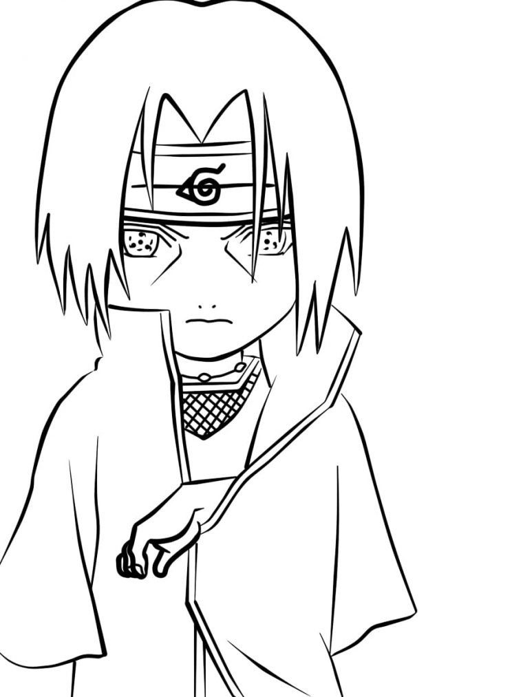 Coloriage Itachi Uchiha . Coloriage Gratuit À Imprimer dedans Coloriage Akatsuki