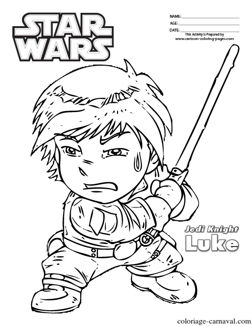 Coloriage Luke Skywalker À Imprimer Gratuit destiné Coloriage Star Wars Luke Skywalker