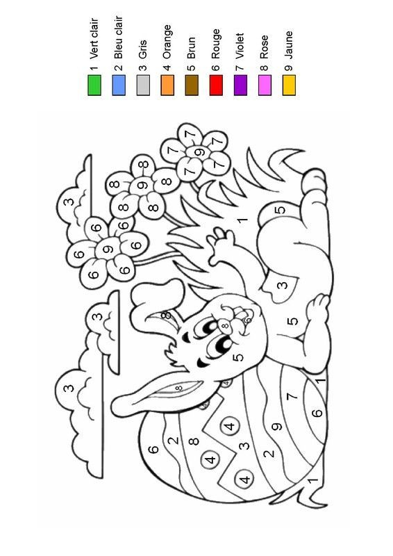 Coloriage Magique – Le Lapin De Pâques Se Repose encequiconcerne Coloriage Magique Maternelle