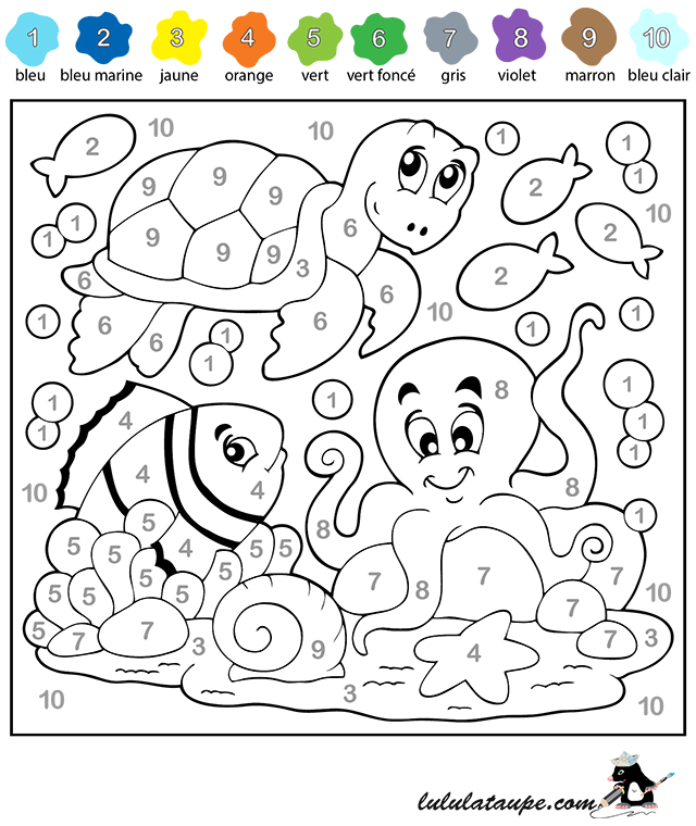 Coloriage Magique, Les Nombres De 1 À 10 – Lulu La Taupe dedans Coloriage Chiffres