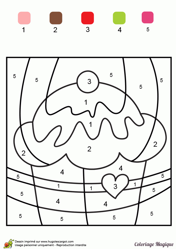 Coloriage Magique Niveau C2E, Un Cup-Cake dedans Coloriage Magique Table De Multiplication Ce2