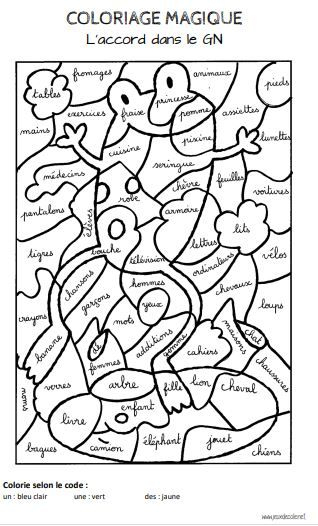 Coloriage Magique Orthographe | Color à Coloriage Magique Grammaire