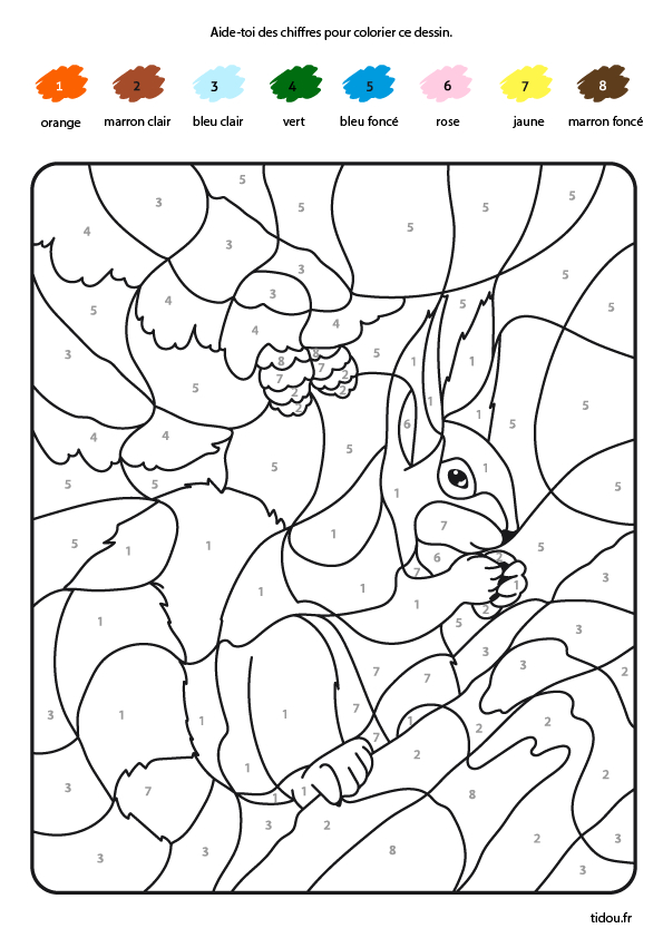 Coloriage Magique, Un Écureuil – Tidou.fr intérieur Coloriage Magique Maternelle