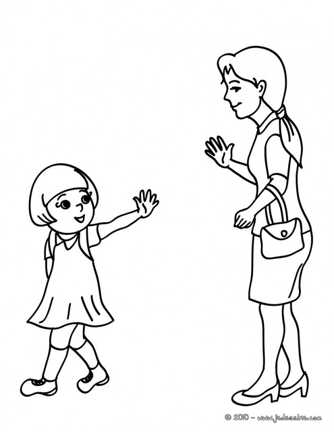 Coloriage Maman Et Sa Petite Fille Dessin Gratuit À Imprimer à Coloriage Chaton Et Sa Maman