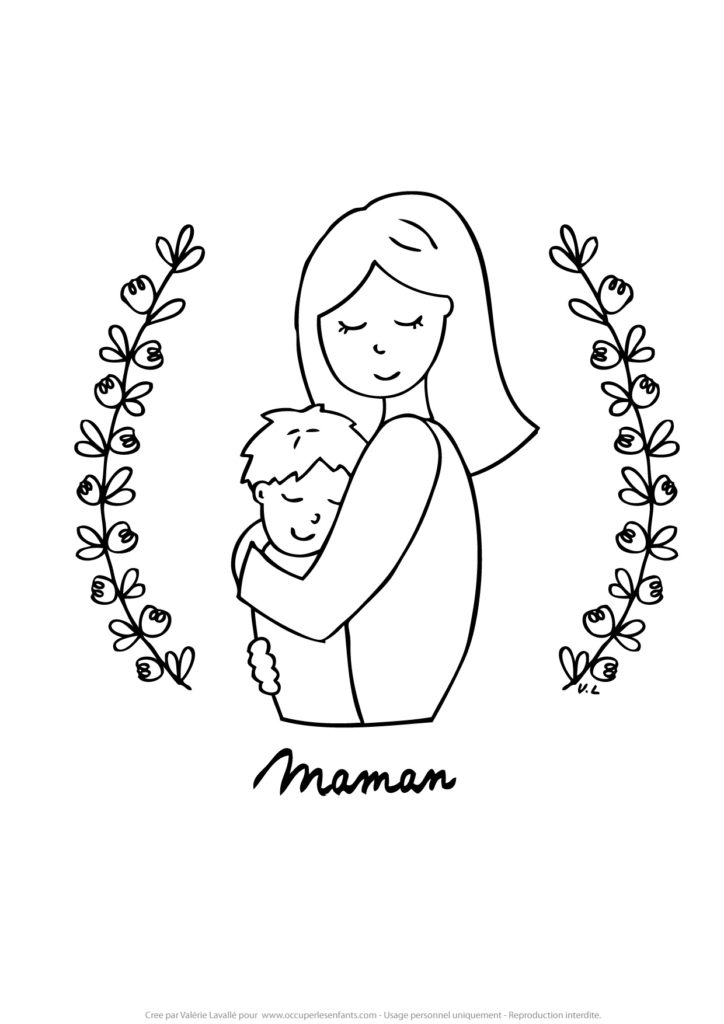 Coloriage Maman Et Son Garcon – Occuper Les Enfants dedans Coloriage Chaton Et Sa Maman