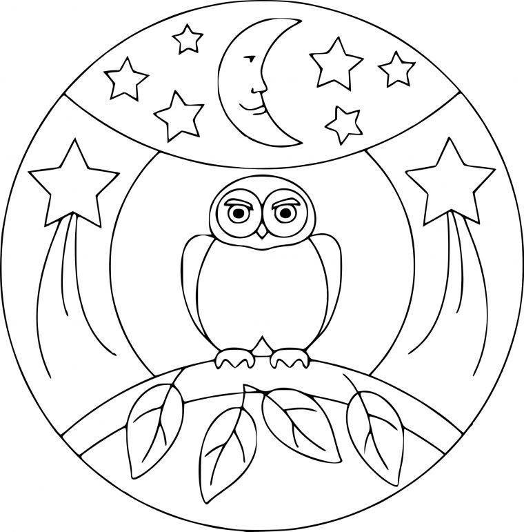 Coloriage Mandala Hibou À Imprimer destiné Mandala Aigle À Imprimer