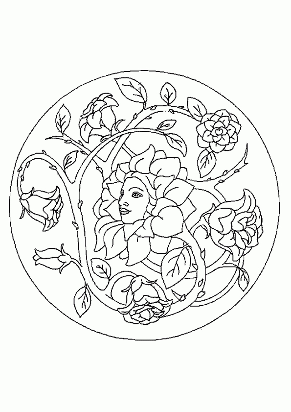 Coloriage Mandala Roses Sur Hugolescargot encequiconcerne Hugo L Escargot Mandala