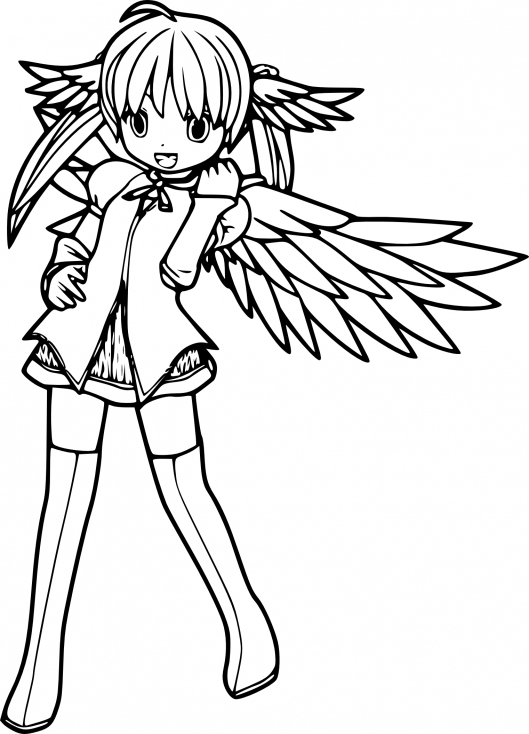 Coloriage Manga Fille Ange À Imprimer Sur Coloriages tout Coloriage Fille À Imprimer