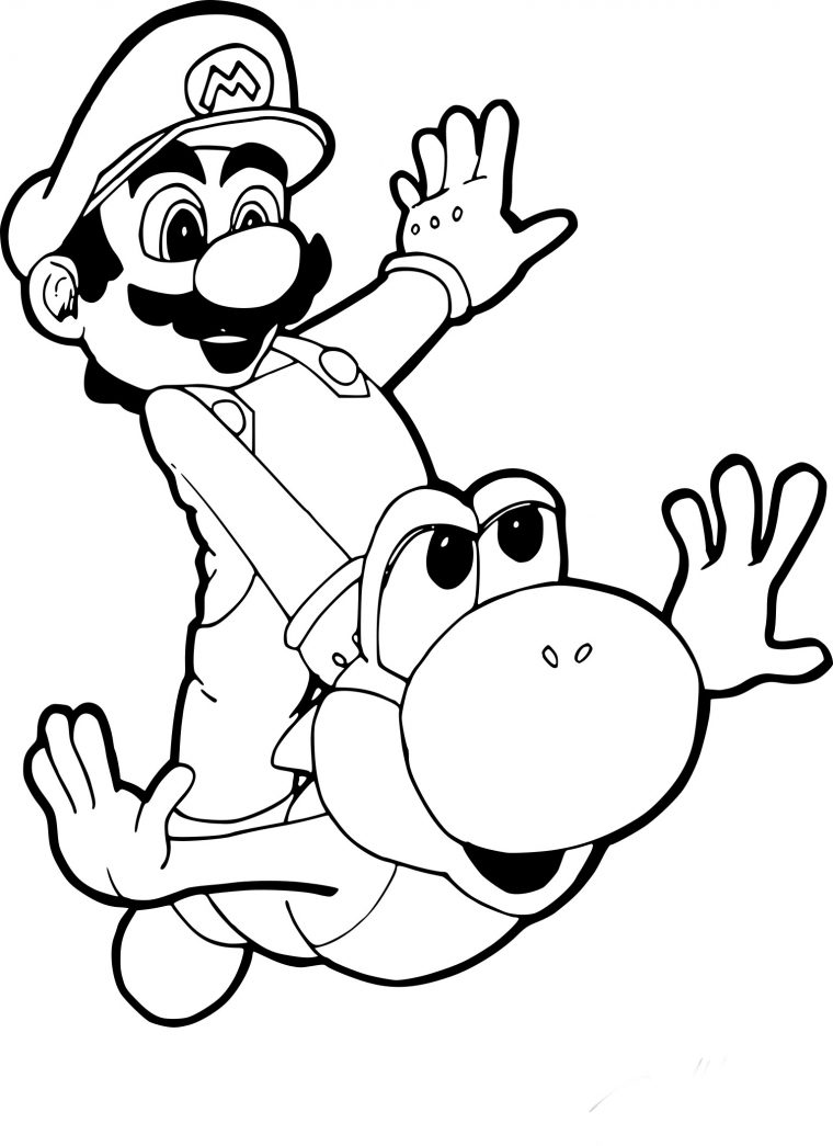 Coloriage Mario Et Yoshi À Imprimer à Yoshi A Imprimer